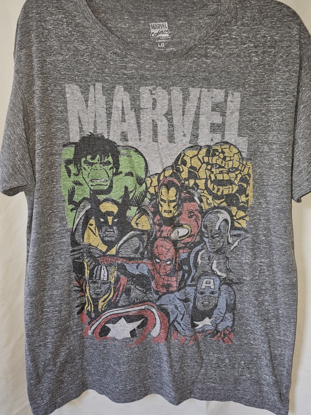 Marvel Men's Heather Gray Avengers Collage Tee